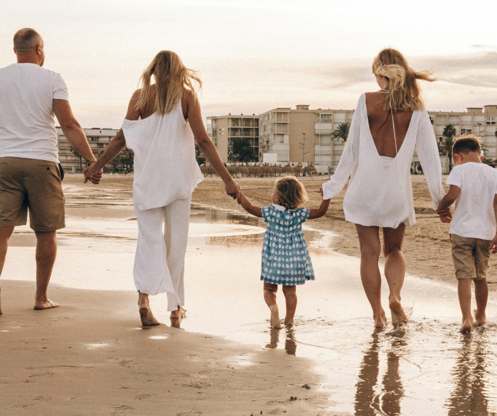 Family on beach symbolizing family law matters