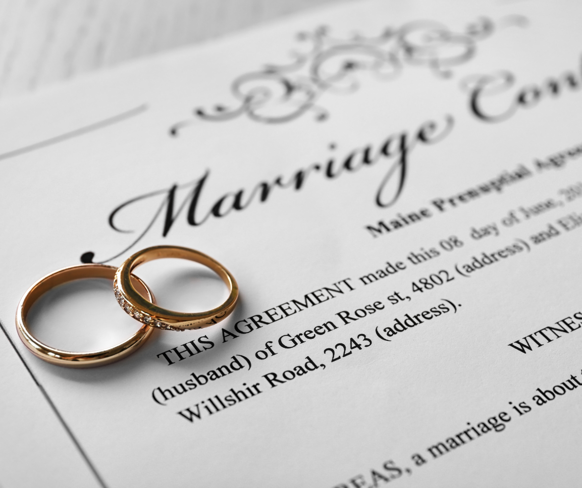 Couple preparing marriage-based immigration paperwork